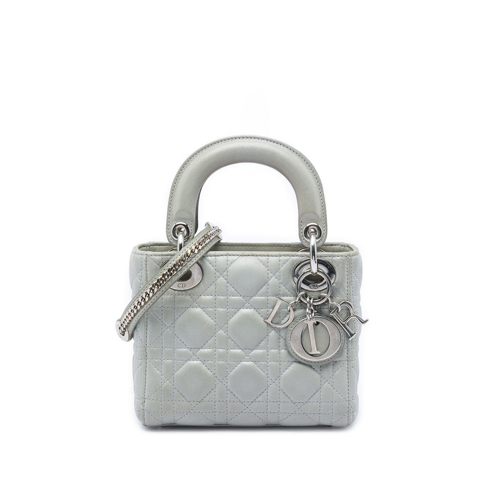Pre-Loved Dior Mini Iridescent Lambskin Cannage Lady Dior